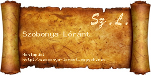 Szobonya Lóránt névjegykártya